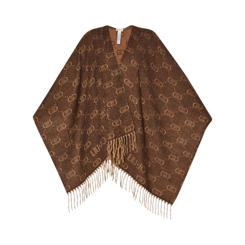 Liu Jo Poncho Poncho Donna con logo monogram Moro A24 - LIU.JO2F4015T0300 - 00533 - UNI - Francavilla Moda